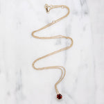 Wine-Dark Garnet & Gold Solitaire Pendant by 720