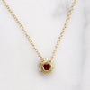 Wine-Dark Garnet & Gold Solitaire Pendant by 720