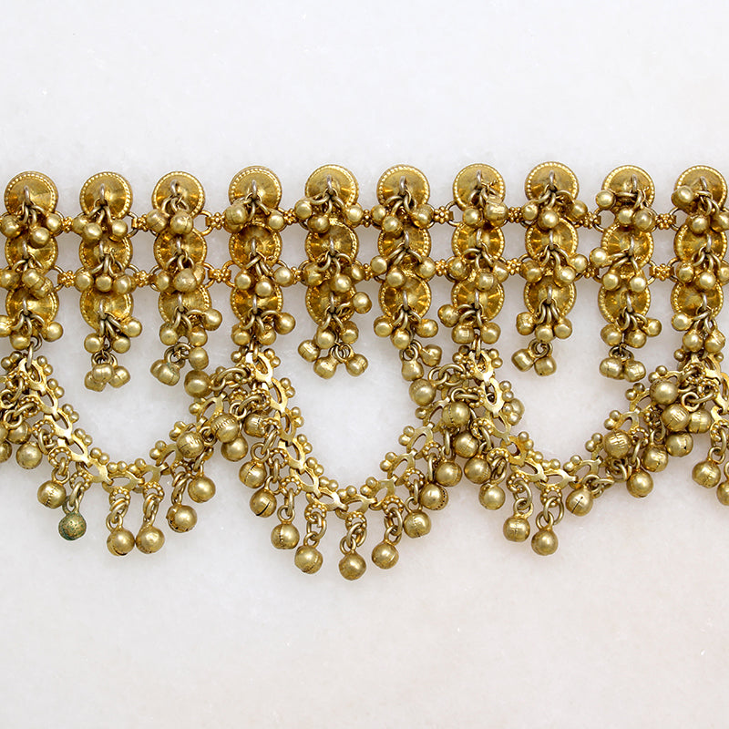 Indian Silver Gilt Festoon Necklace with Bells