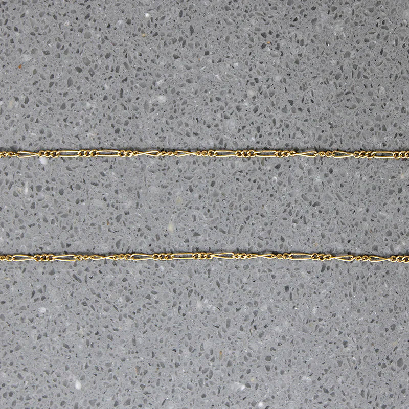 Fine Gauge 14k Gold Figaro Chain