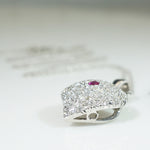 Jaunty Diamond & Ruby Pavé Heart Pendant