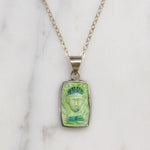 Czech Glass Pharaoh in Sterling Silver Necklace