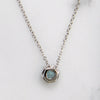 Dazzling Natural Blue Zircon Solitaire Necklace by 720