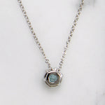 Dazzling Natural Blue Zircon Solitaire Necklace by 720