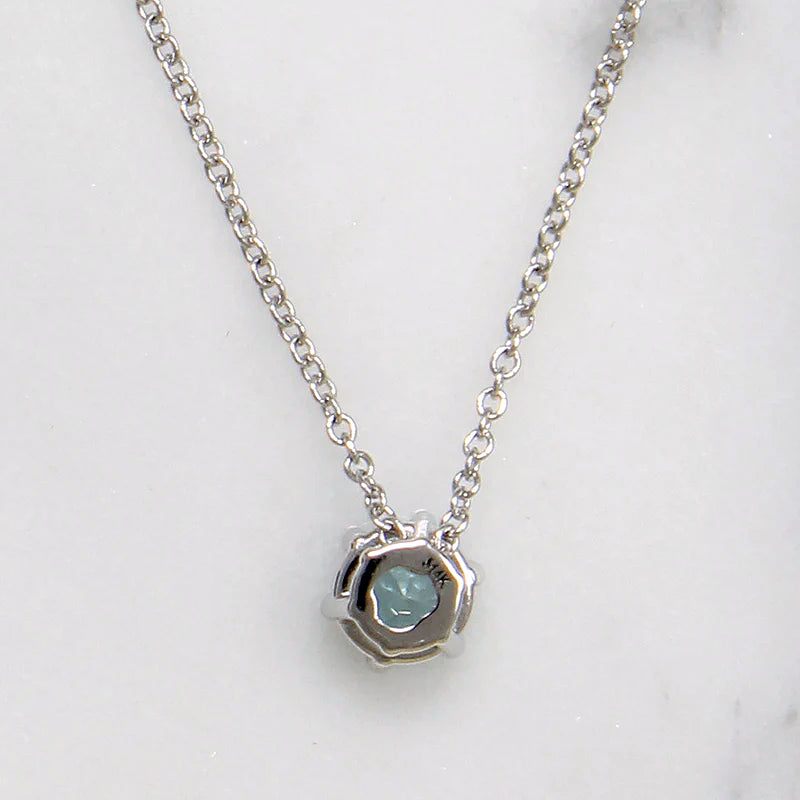 Dazzling Natural Blue Zircon Solitaire Necklace by 720