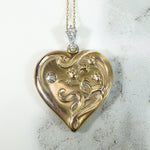 Hearts & Bluebells Diamond Set Gold Locket