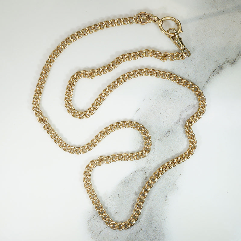 Classic Luxury 14k Gold Curb Chain Signed Tiffany & Co.