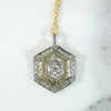 Art Deco Diamond & Two-Tone Gold Hexagonal Pendant