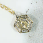 Art Deco Diamond & Two-Tone Gold Hexagonal Pendant