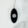 Moody Black Onyx & Old Mine Cut Diamond Necklace