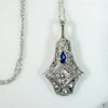 Elaborate Diamond & Sapphire Art Deco Pendant