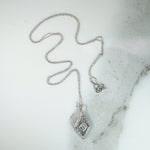 Filigreed & Engraved White Gold & Diamond Pendant