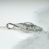 Filigreed & Engraved White Gold & Diamond Pendant