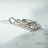 Delightful Diamond & Sapphire White Gold Drop Pendant