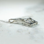 Graceful Deco Pendant with Diamond Dangle