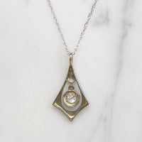 Graceful Deco Pendant with Diamond Dangle