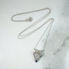 Fanciful Filigree Diamond & Sapphire in White Gold Necklace