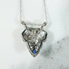 Fanciful Filigree Diamond & Sapphire in White Gold Necklace