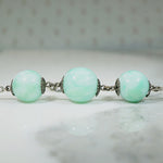 Sea Foam Green Czech Glass Bead Necklace