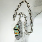 Red-Veined Kingman Turquoise & Sterling Modenist Necklace