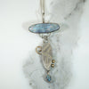 Sterling & Opal Necklace with Gold Accents Signed Bluejacket