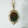 Rainbow Dragon Scales Ammolite & Gold Pendant