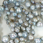 Jazz Age Extra-Long Strand of Grey Baroque Pearls