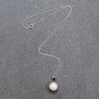 Solitary Cultured Pearl on Sterling Silver Necklace