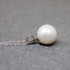 Solitary Cultured Pearl on Sterling Silver Necklace