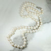 Glossy White 25.5" Pearl Necklace with White Gold Clasp