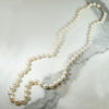 Glossy White 25.5" Pearl Necklace with White Gold Clasp