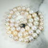 Pastel Pearls on Blue Silk with Opal Clasp