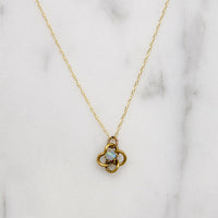 Petite Love Knot Necklace with Wee Opal