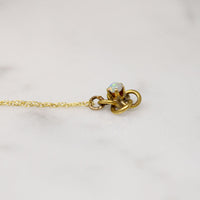Petite Love Knot Necklace with Wee Opal