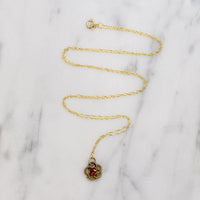 Witchy Gold & Ruby Pentagram Love Knot Pendant