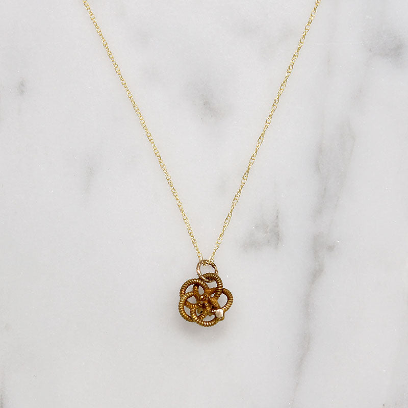 Witchy Gold & Ruby Pentagram Love Knot Pendant