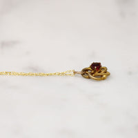 Witchy Gold & Ruby Pentagram Love Knot Pendant