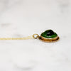 Poison Green Art Glass in Gold Pendant