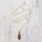 Marquise Citrine in Delicate Gold Pendant