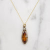Marquise Citrine in Delicate Gold Pendant