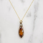 Marquise Citrine in Delicate Gold Pendant