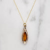 Marquise Citrine in Delicate Gold Pendant