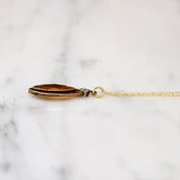Marquise Citrine in Delicate Gold Pendant