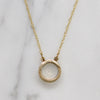 Moonstone Cabochon in Gold Bezel Necklace