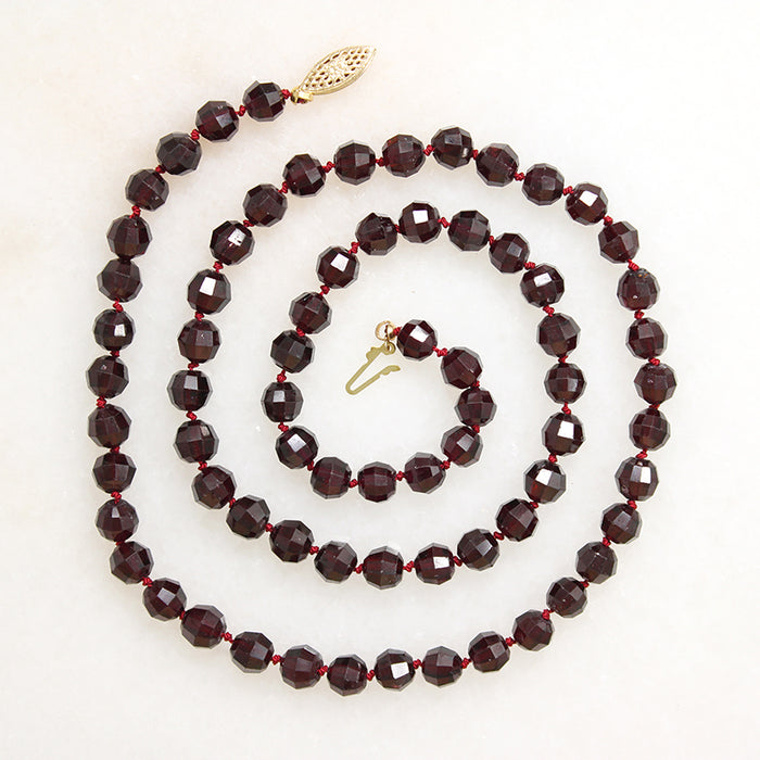 Luscious Antique Garnet Bead Necklace