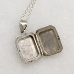 Engraved Rectangular Sterling Silver Locket