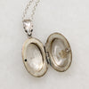 Foliate Motif Oval Sterling Silver Locket