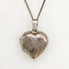Sterling Heart Locket with Gilded Sunflowers