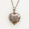 Sterling Heart Locket with Gilded Sunflowers