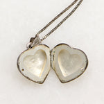 Sterling Heart Locket with Gilded Sunflowers